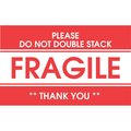 Decker Tape Products Label, DL1522, FRAGILE PLEASE DO NOT DOUBLE STACK, 2" X 3" DL1522